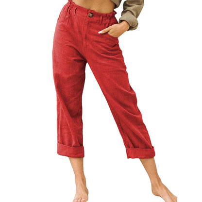 Women's High-Waist Cuffed Pants