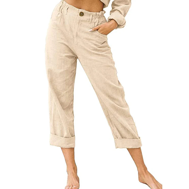 Women's High-Waist Cuffed Pants
