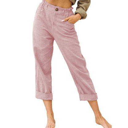 Women's High-Waist Cuffed Pants