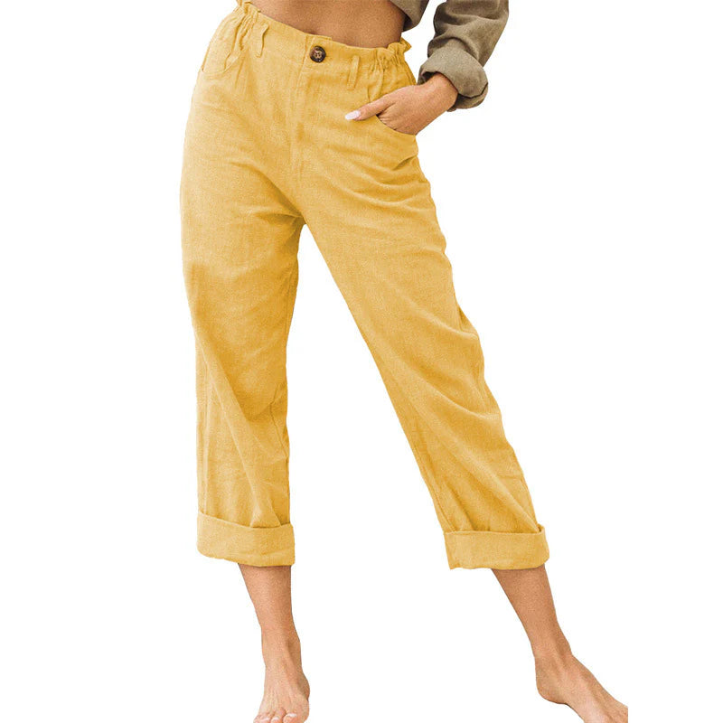 Women's High-Waist Cuffed Pants