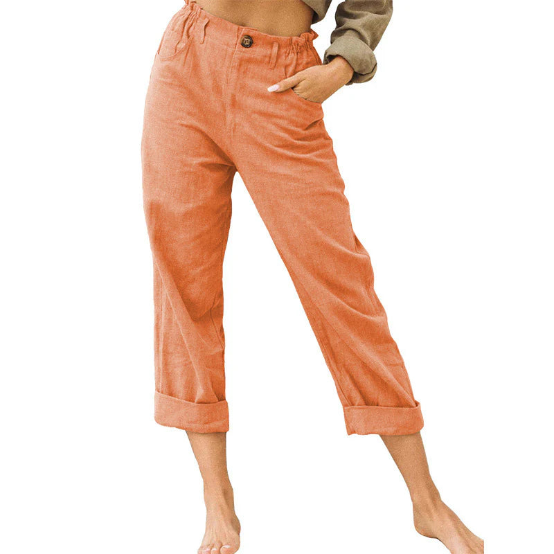 Women's High-Waist Cuffed Pants