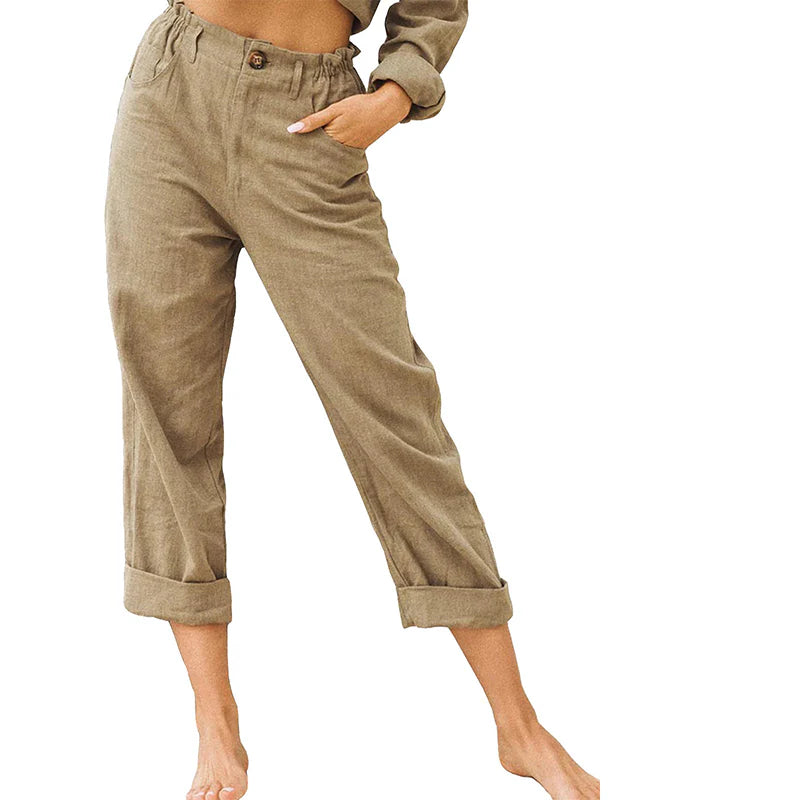 Women's High-Waist Cuffed Pants