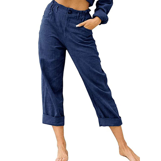 Women's High-Waist Cuffed Pants