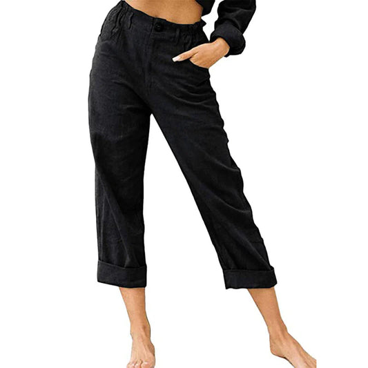 Women's High-Waist Cuffed Pants