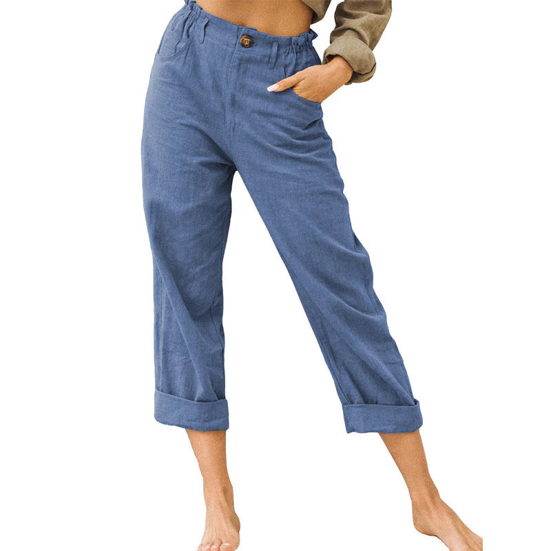 Women's High-Waist Cuffed Pants