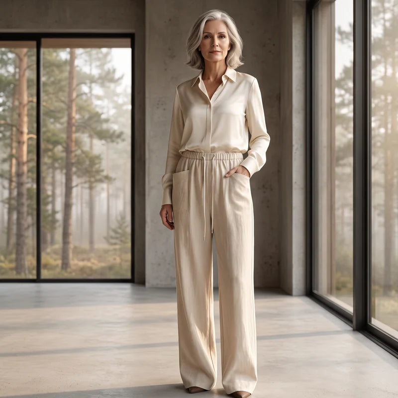 Women's Drawstring Wide-Leg Pants