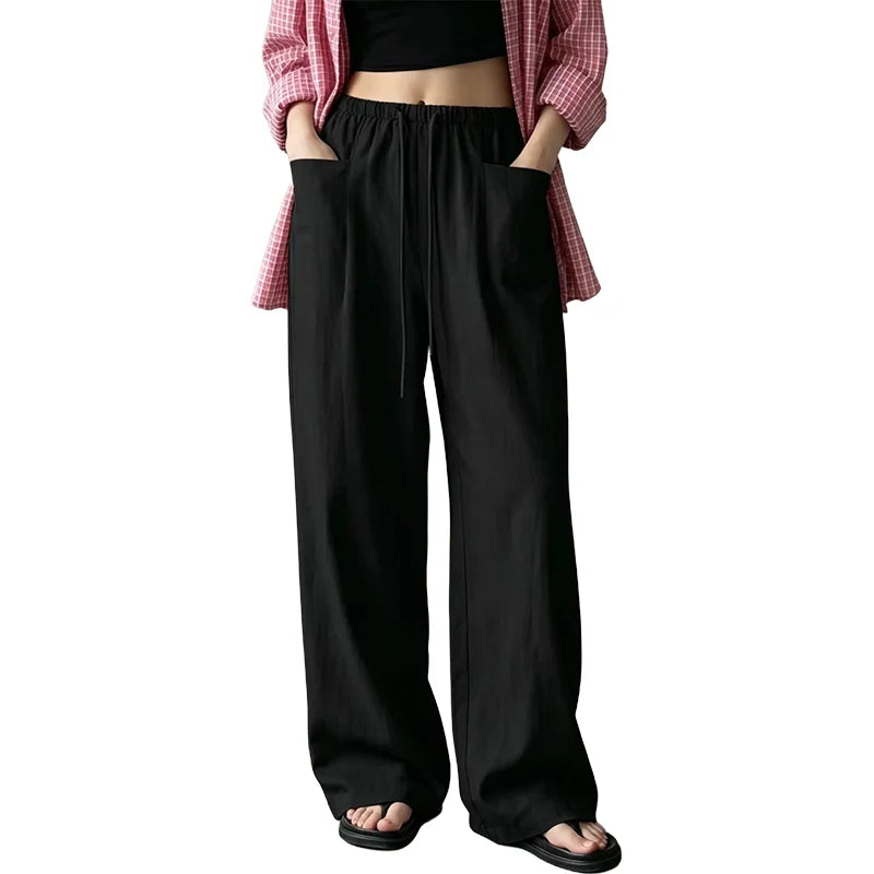 Women's Drawstring Wide-Leg Pants