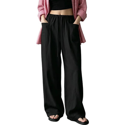 Women's Drawstring Wide-Leg Pants