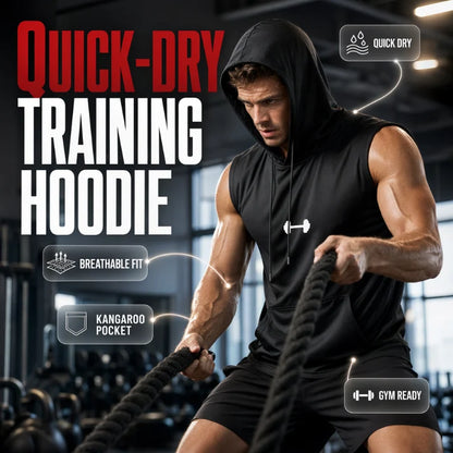 Men's Sleeveless Workout Hoodie Top