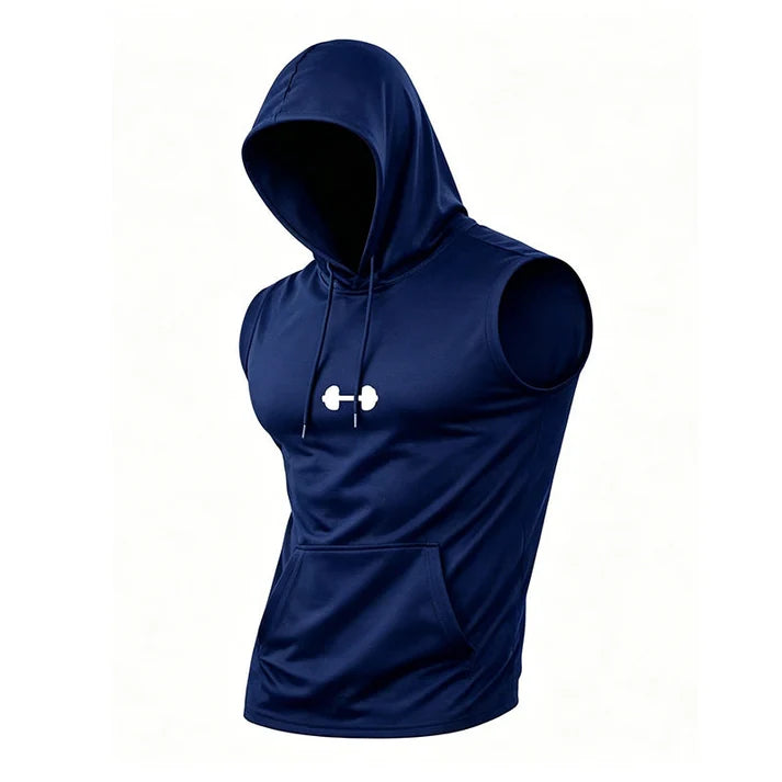 Men's Sleeveless Workout Hoodie Top
