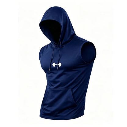 Men's Sleeveless Workout Hoodie Top