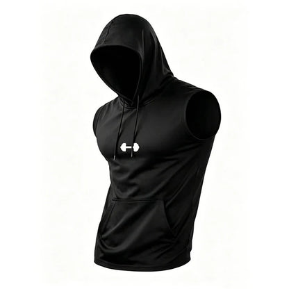 Men's Sleeveless Workout Hoodie Top