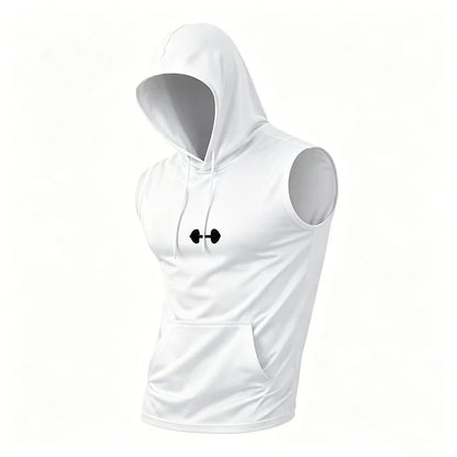 Men's Sleeveless Workout Hoodie Top