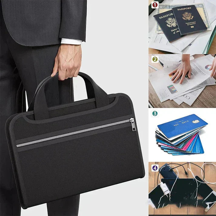 Portable Accordion-Style Expanding File Organizer Bag