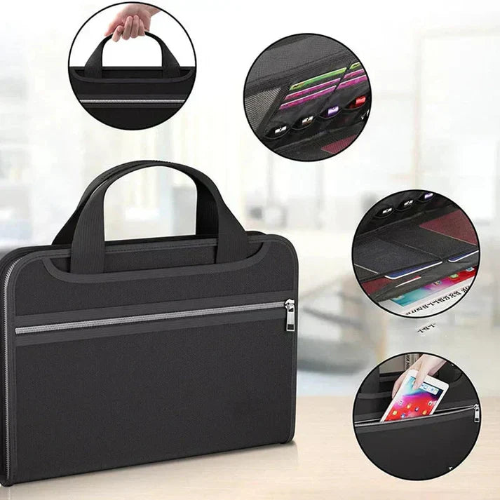 Portable Accordion-Style Expanding File Organizer Bag