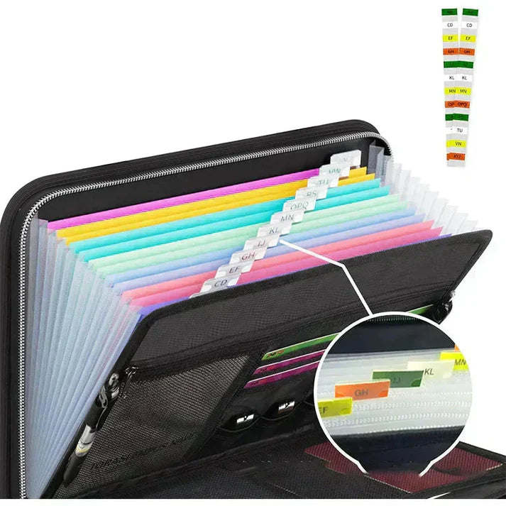 Portable Accordion-Style Expanding File Organizer Bag