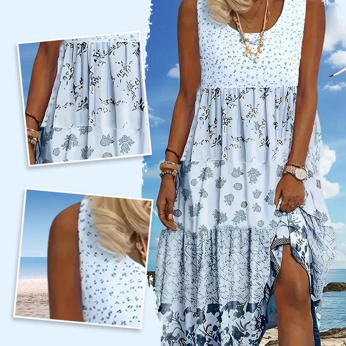 Women's Boho Style Sleeveless Tiered Dress