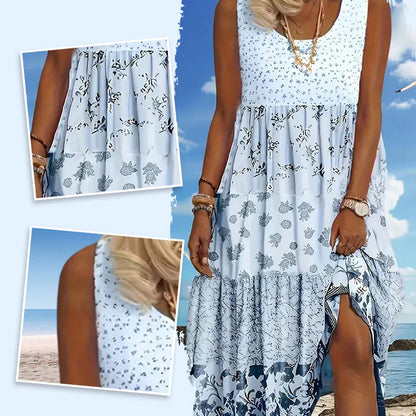 Women's Boho Style Sleeveless Tiered Dress