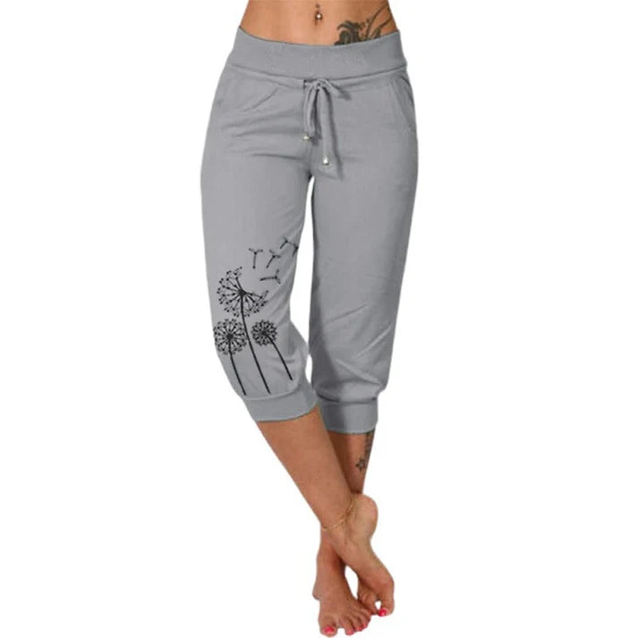 Women's High-Waisted Drawstring Cropped Pants