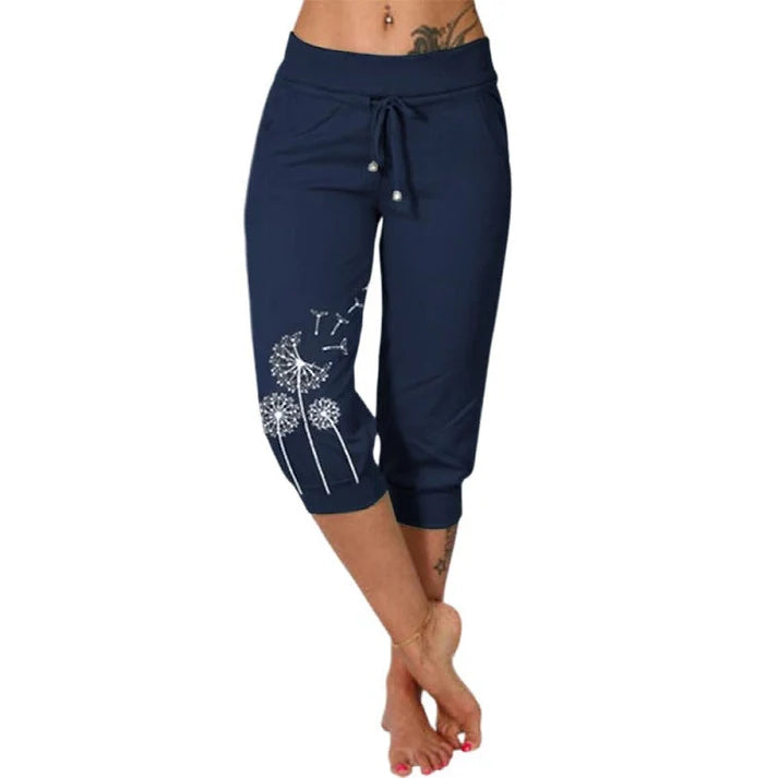 Women's High-Waisted Drawstring Cropped Pants