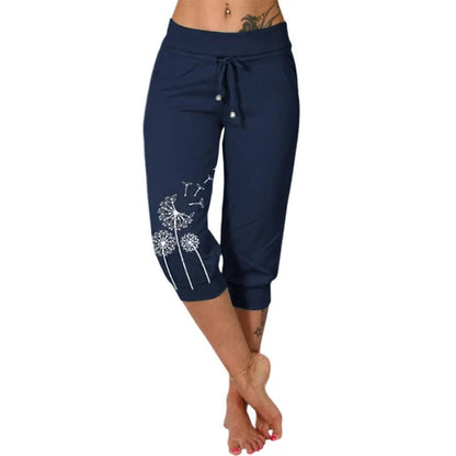 Women's High-Waisted Drawstring Cropped Pants