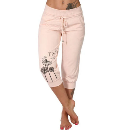 Women's High-Waisted Drawstring Cropped Pants
