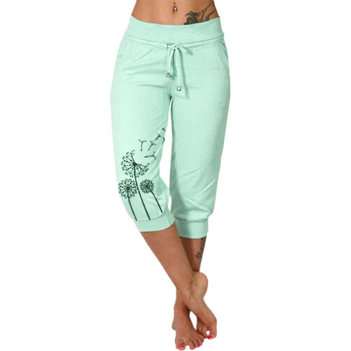 Women's High-Waisted Drawstring Cropped Pants