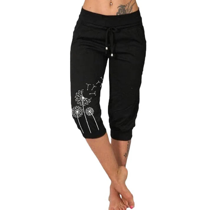 Women's High-Waisted Drawstring Cropped Pants