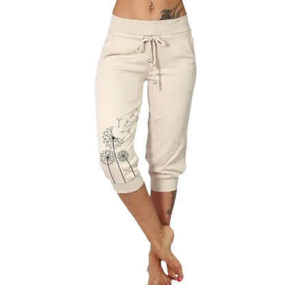 Women's High-Waisted Drawstring Cropped Pants