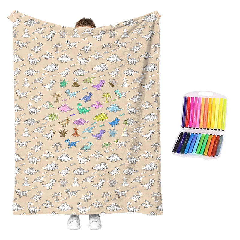 Coloring Blanket Kit with Washable Markers