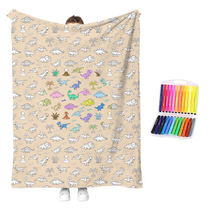 Coloring Blanket Kit with Washable Markers