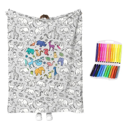 Coloring Blanket Kit with Washable Markers