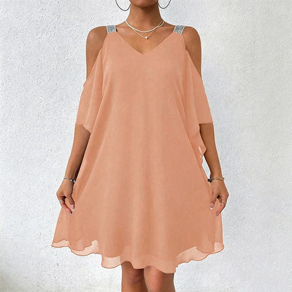Women's Cold-Shoulder V-Neck Dress