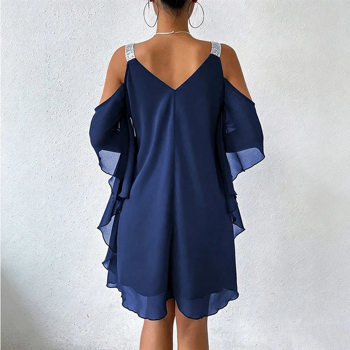 Women's Cold-Shoulder V-Neck Dress