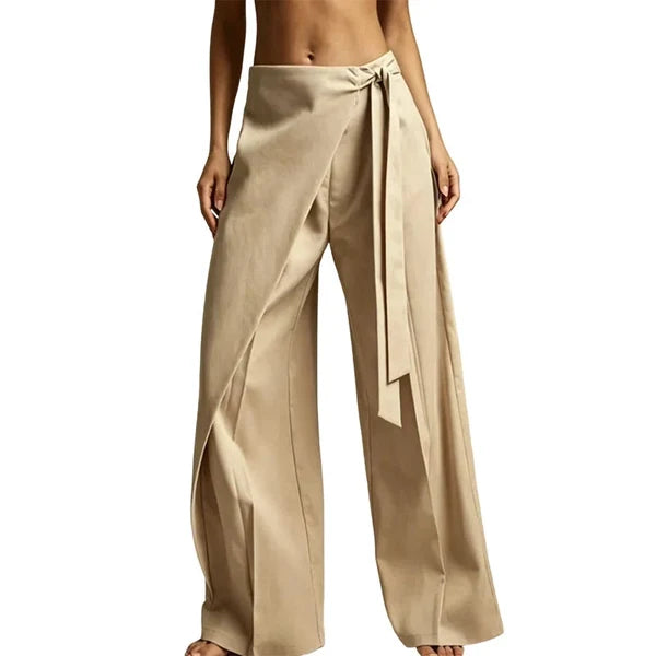 Women’s Wrap-Front Wide-Leg Pants