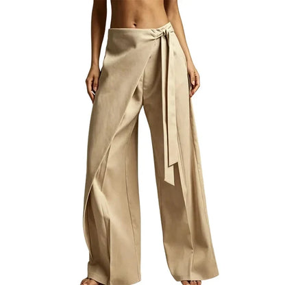 Women’s Wrap-Front Wide-Leg Pants