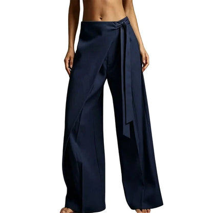 Women’s Wrap-Front Wide-Leg Pants