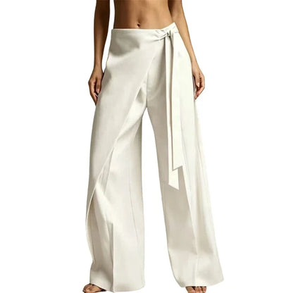 Women’s Wrap-Front Wide-Leg Pants