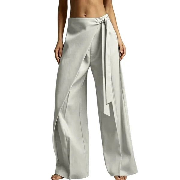 Women’s Wrap-Front Wide-Leg Pants