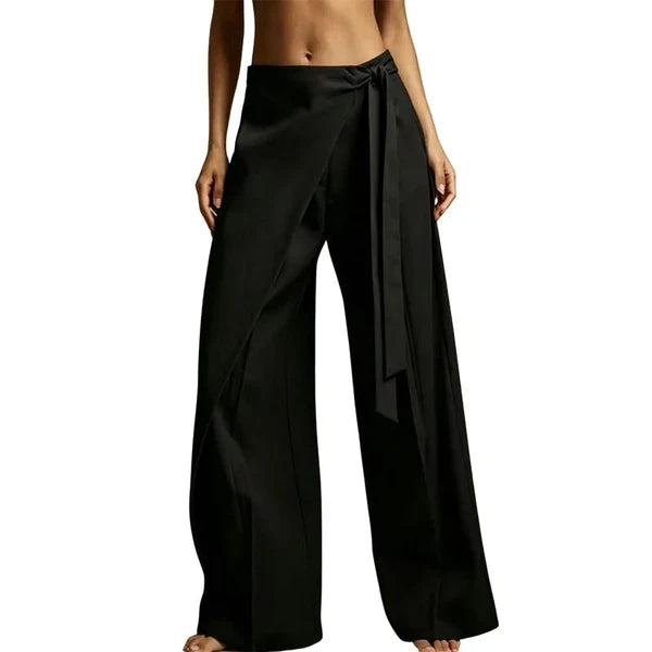 Women’s Wrap-Front Wide-Leg Pants