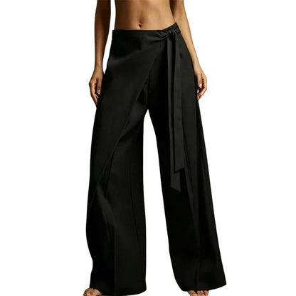 Women’s Wrap-Front Wide-Leg Pants