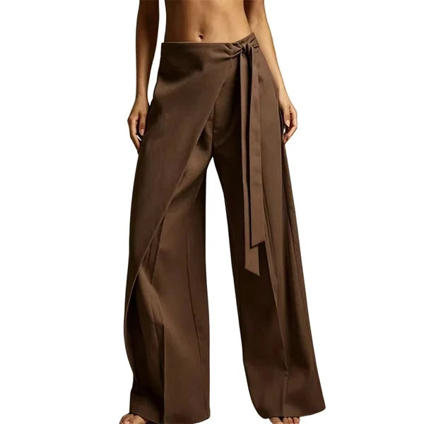 Women’s Wrap-Front Wide-Leg Pants