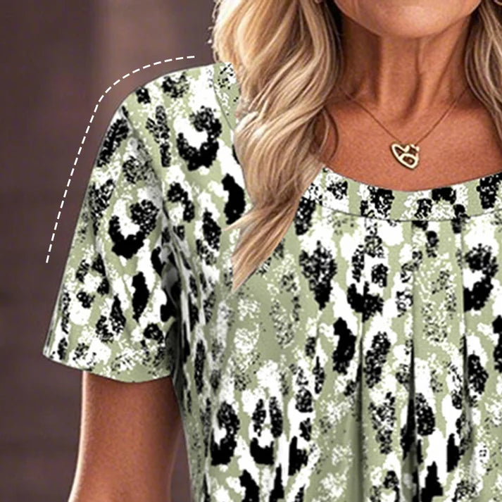 Women's Printed Short Sleeve Crewneck Top