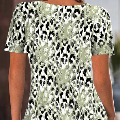 Women's Printed Short Sleeve Crewneck Top