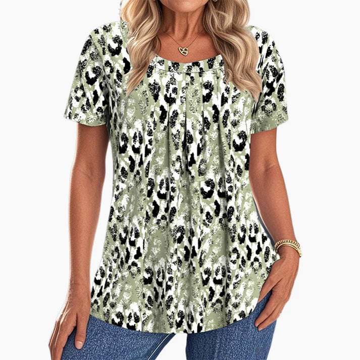 Women's Printed Short Sleeve Crewneck Top