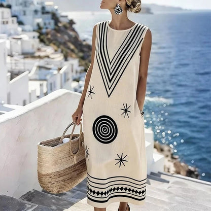 Women's Sleeveless Printed Dress