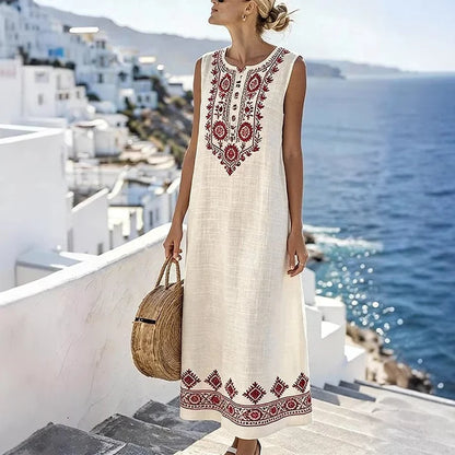Women's Sleeveless Printed Dress