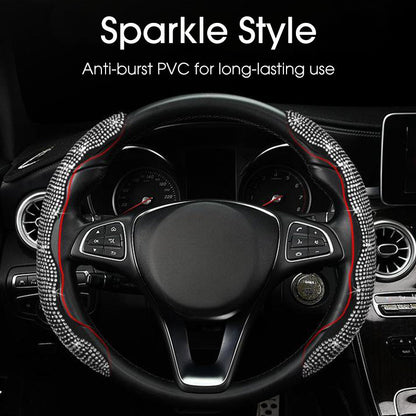 Decorative Rhinestone Detail Steering Wheel Cover