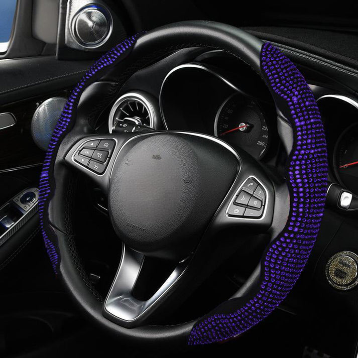 Decorative Rhinestone Detail Steering Wheel Cover