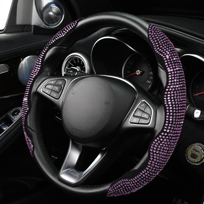 Decorative Rhinestone Detail Steering Wheel Cover